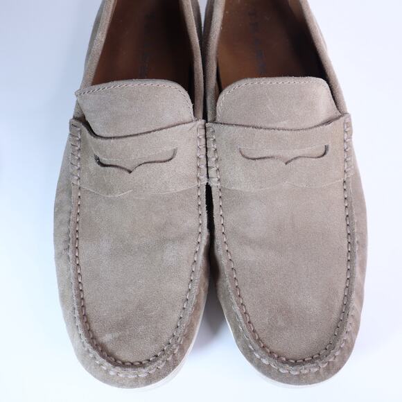 TRASK Sheldon Suede Penny Loafer Taupe Slip On Comfort Shoe Men\'s 12M main image 4